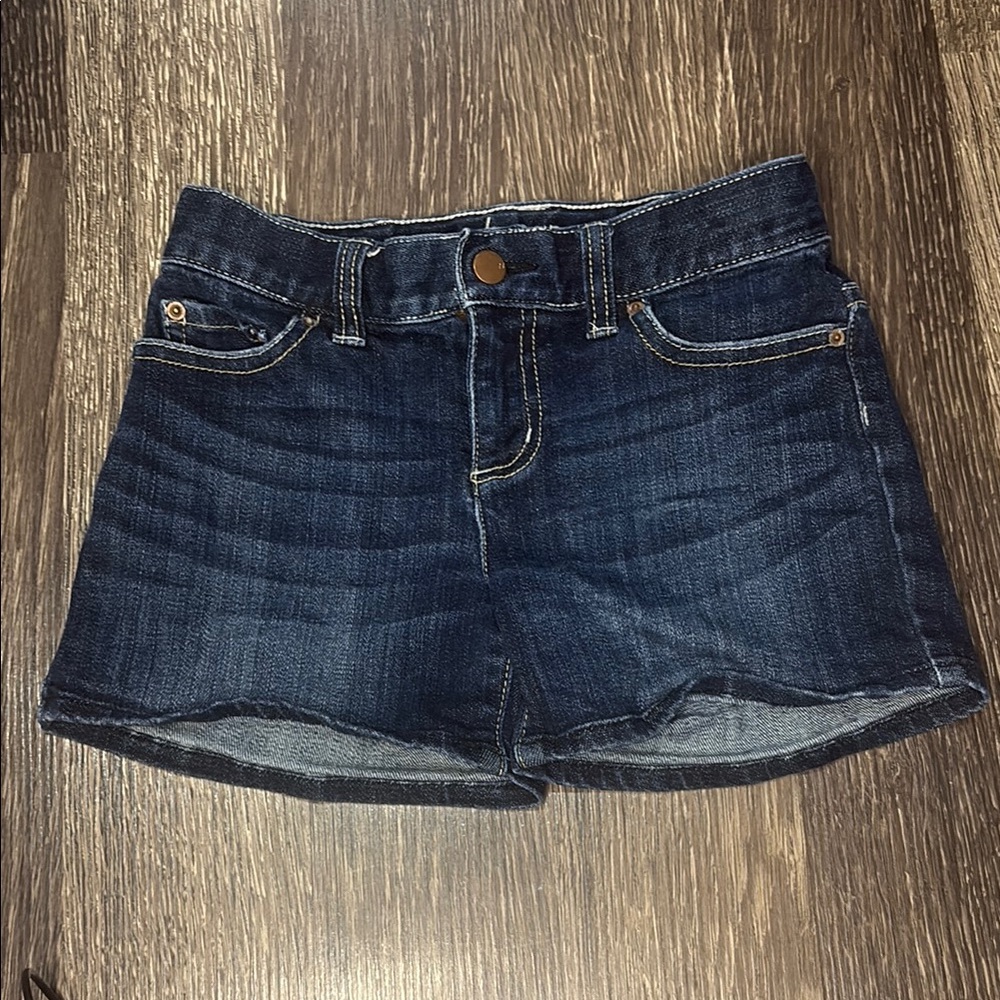Girls 77 kids by American Eagle dark denim jean shorts size 8